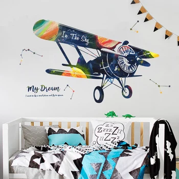 

Creative Colored Airplane Wall Stickers Bedroom Decoration Living Room Sofa Background Kid's Room Wall Stickers Self-adhesive