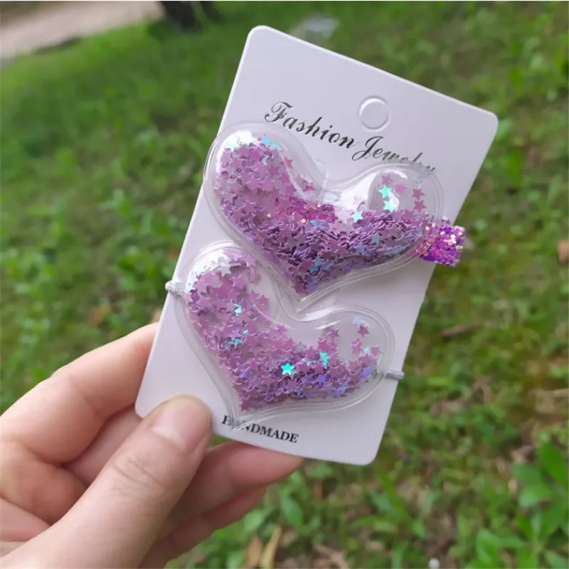 set 32 1 комплект, Детские аксессуары для волос для девочек, цветные заколки для волос, прозрачный головной убор с изображением звезды и сердца - Цвет: set 32