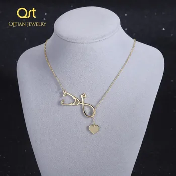 

Custom Necklace Stainless Steel Gold Chain Engraved Stethoscope Necklace Personalized Name Necklaces For Women Men Jewelry