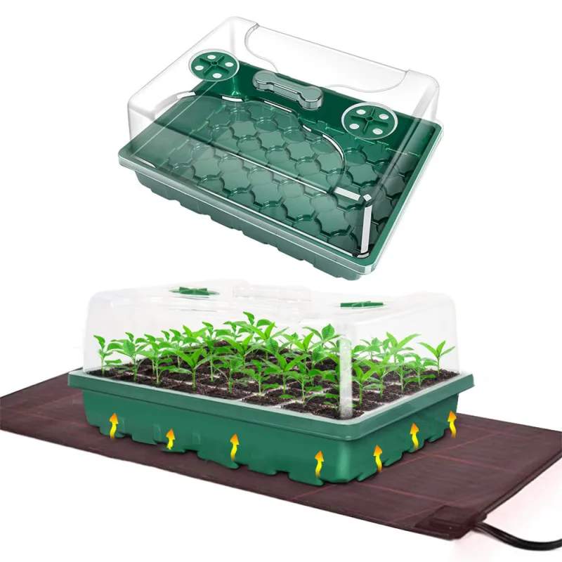 

24 Cells Seedling Starter Tray Extra Strength Seed Germination Plant Flower Pots Nursery Grow Box Propagation For Garden