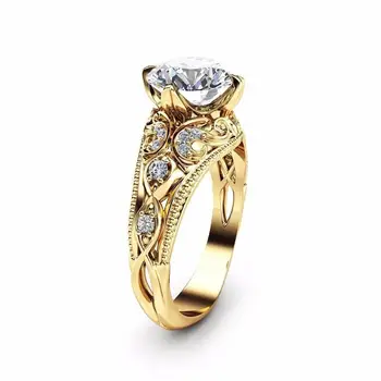 

14K Yellow Gold Diamond Rings for Women Anillos Wedding Jewelry Gemstone bijoux femme jewellery Bizuteria Engagement Rings homme