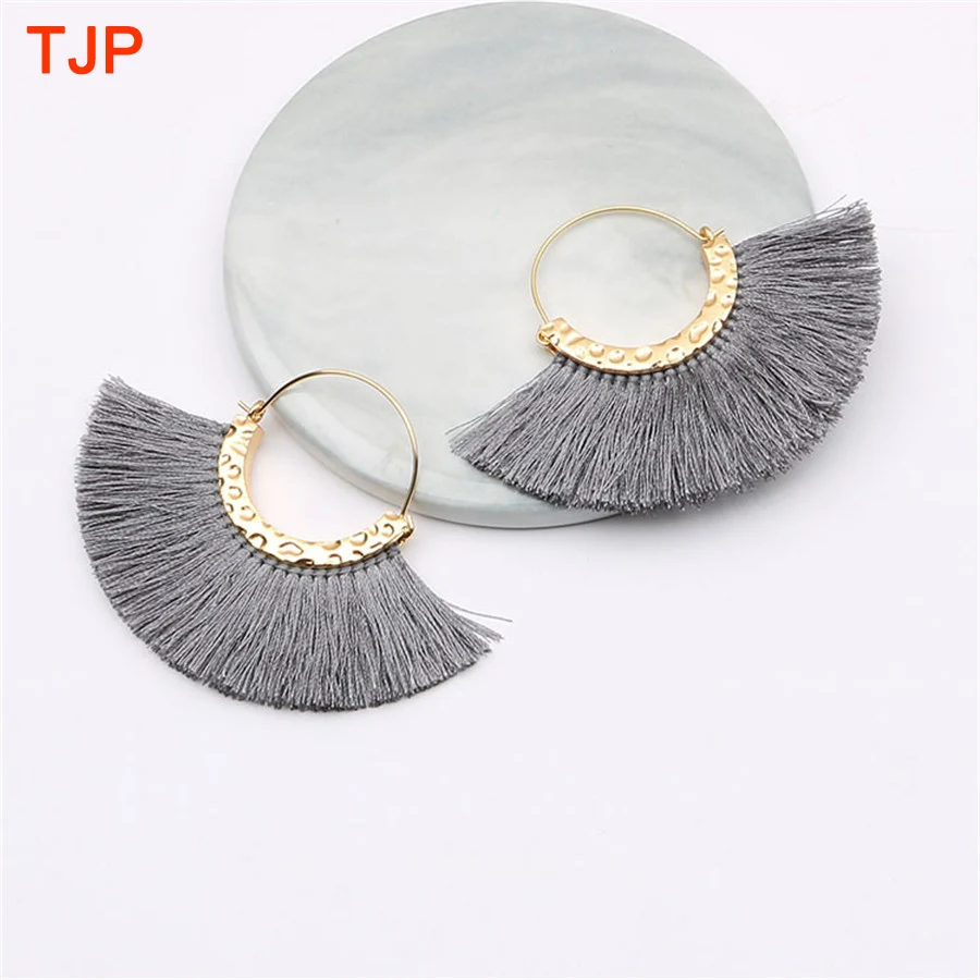2019 New Design Bohemian Tassel Earrings for Women Retro Sector Shape Rope Fringes Party Drop Ethnic Dangle | Украшения и