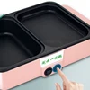 110V/220V Electric Hot Pot Cooker 2 IN 1 BBQ Grill Multifunctional Electric BBQ Grill Non Stick Plate Barbecue Pan Hot Pot 1200W 4