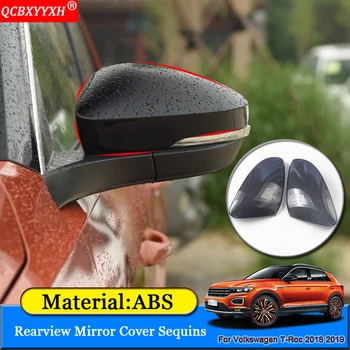 

Car-Styling ABS Car External Rearview Mirror Cover Sequins Auto Stickers Decoration Accessories For Volkswagen T-Roc 2018 2019