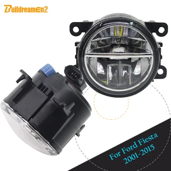 

Buildreamen2 Car Front LED Lamp Fog Light Daytime Running Light DRL White 12V High Bright For 2001-2015 Ford Fiesta