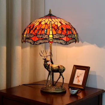 

elk bar red bottom dragonfly tiffany stained glass sitting room dining-room desk lamp of bedroom the head of a bed