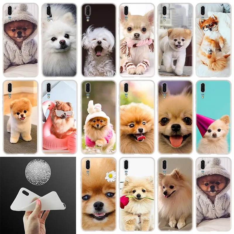 Силиконовый чехол для телефона Pomeranian dogs Typographic poster Huawei P30 P20 P30Pro P10 P9 P8 Plus Lite 2017 P samrt