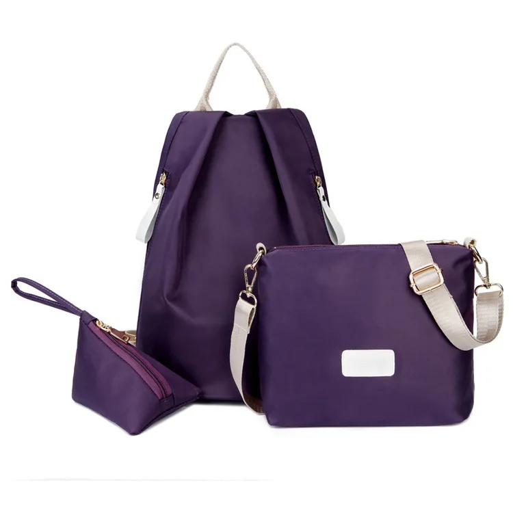 

2017 Spring And Summer New Style Fashion Nylon Backpack Three-piece Set Different Size Bags WOMEN'S Bag Manufacturers