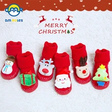 DMROLES-зимние детские носки для девочек и мальчиков, плотные теплые рождественские носки для малышей Вязаные хлопковые нескользящие Детские Носки с рисунком