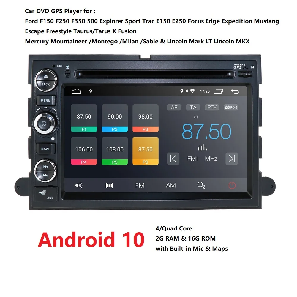 Автомобильный DVD-плеер, 2 Din Android 10 для Ford F150 F350 F500 F250 Fusion Expedition Mustang Explorer Edge, экран, Радио 2 + 16 DSP Автомобильный DVD-плеер, 2 Din Android 10 для Ford F150 F350 F500 F250 Fusion Expedition Mustang Explorer Edge, экран, Радио 2 + 16 DSP