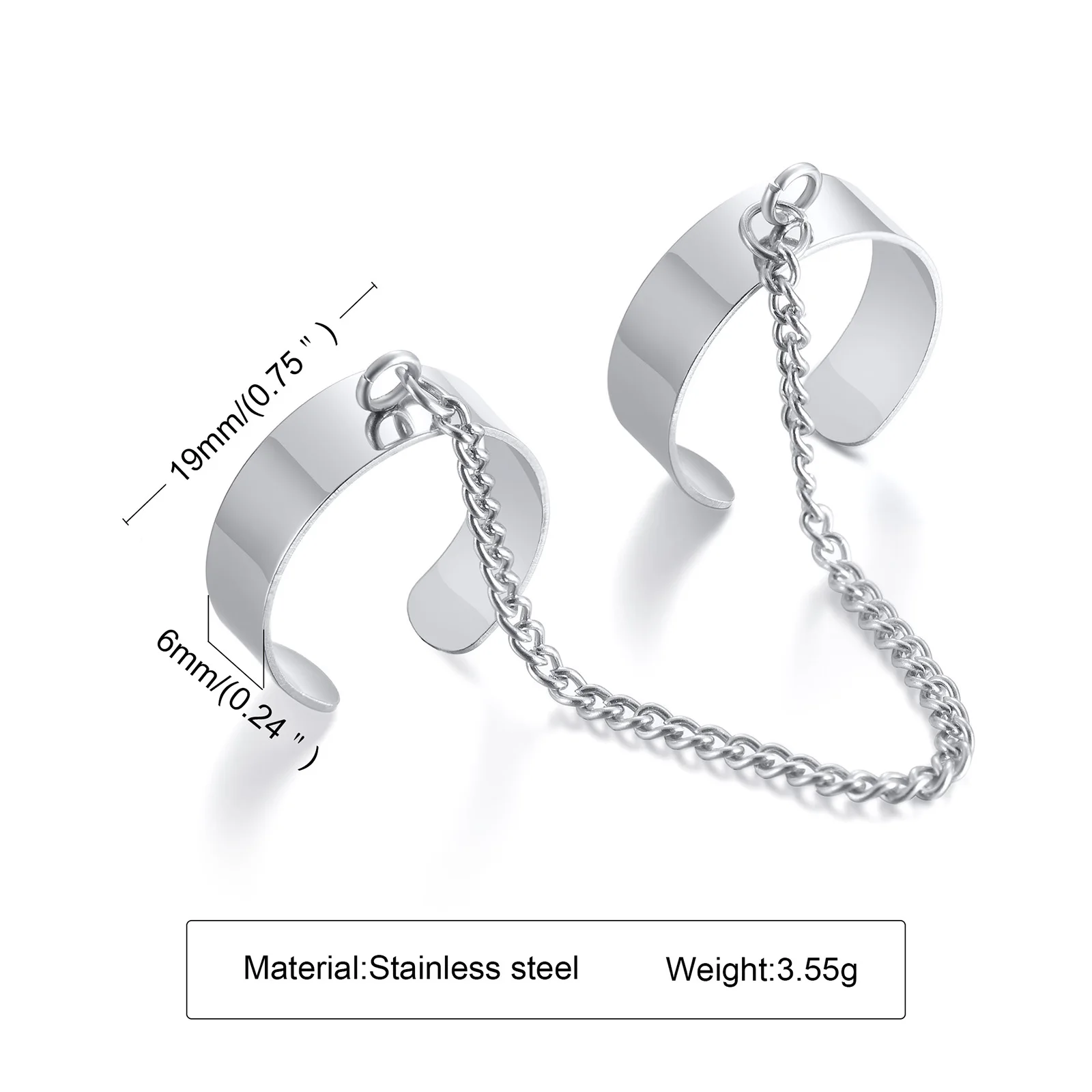 Manschette Knuckle Ring, Verstellbare Edelstahl Ringe, Über Die Knuckle Ring, Midi Rohr Manschette Ring, boho Wide Band Ring – Detail 9