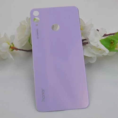 Для HUAWEI Honor 8X крышка батареи+ клей для Honor 8X крышка батареи Задняя стеклянная дверь Корпус чехол Задняя панель с объективом камеры - Цвет: purple no lens