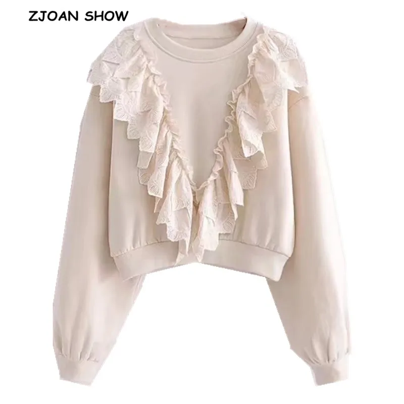 2019 осенний пуловер с рюшами и вышивкой в стиле Харадзюку винтажный свитер