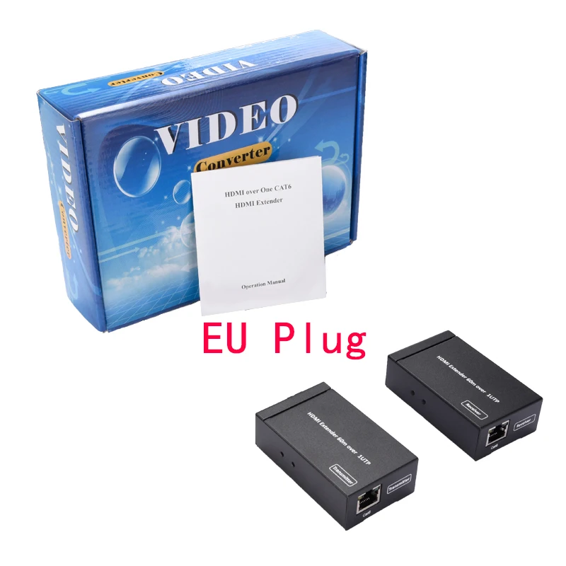 Hdmi удлинитель, Hdmi к Rj45 60 метров Hdmi-удлинитель(штепсельная вилка ЕС
