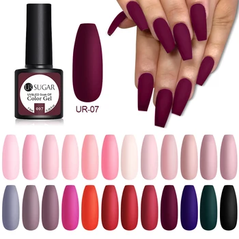 UR SUGAR 7.5ml Matte UV Gel Nail Polish  Nail Color Matte Top Coat Soak Off Nail Art Gel Varnish varnish  Base DIY