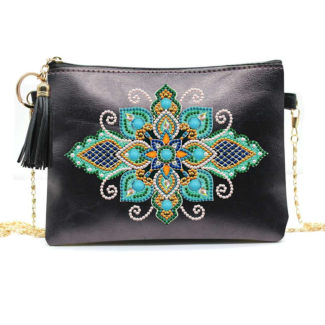 Vintage Chinese National Style Ethnic Shoulder Bags 5D Diamond Painting Women Crossbody Bag Tote Messenger Handmade Handbags