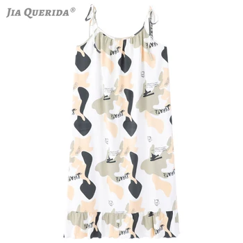 

Summer Short Nightgown Cotton Ladies Lingerie Sleep Wear Strap Style Sling Dress Kawaii Nighty Cotton Student Girl's Night Dress