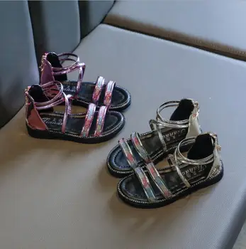 

2020 Girl Sandals Summer Shoes Cute Sequins Roman Shoes Shine Open-toe Kids Girls Beach Sandals Kids Shoes