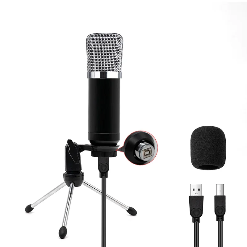 ERZHEN USB микрофон кардиоидный конденсатор Podcast Microfono 192 кГц/24 бит подключи и работай