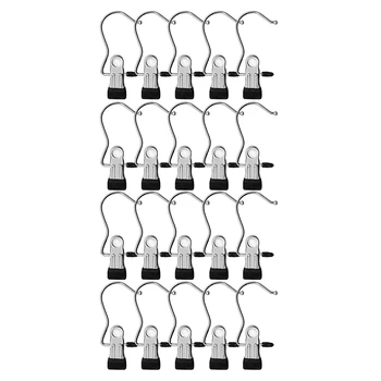 

Hot Laundry Hook Boots Clip Hanger Clip Hanging Clothespin Hook Portable Stainless Steel Family Travel Hanger Clip