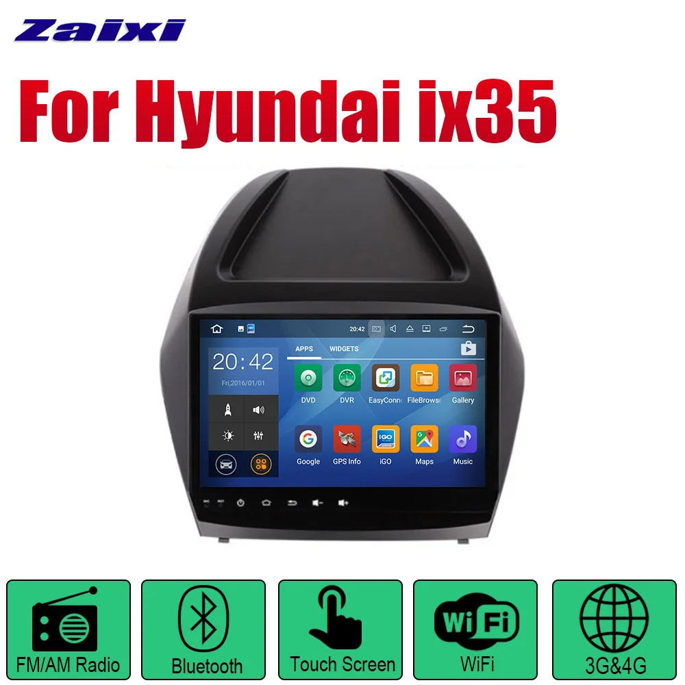 ZaiXi Android Автомагнитола Стерео gps навигация для hyundai ix35 2009~ Bluetooth wifi 2din автомобильное радио стерео Мультимедиа Плеер - Цвет: Standard machine