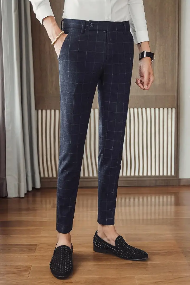 Новое поступление Повседневное хлопок мужской костюм брюки Slim Fit молнии Tretchable брюки Чинос Pantalones Deporte дизайн Повседневная обувь