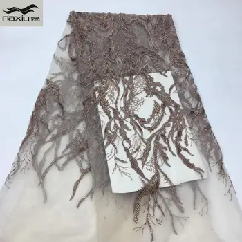 

Madison African Lace Fabric 2020 Embroidered Nigerian Laces Fabric Bridal High Quality Beads Tulle Lace Fabric For Wedding