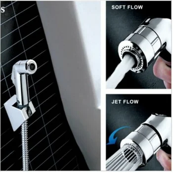 

2 Ways Toilet Handheld Bidet Shower Spray Shattaf+Stainless Steel Hose + Holder