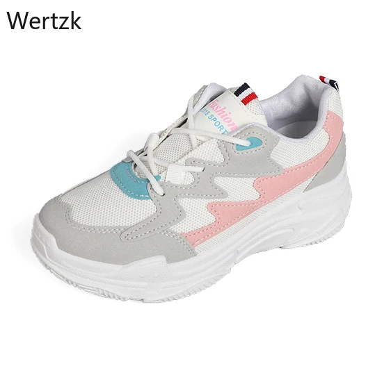 Женские удобные кроссовки розовые на платформе женские туфли танкетке zapatos De Mujer
