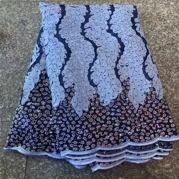 

African Lace Fabric 2020 High Quality Lace Sequins embroidery French Net Lace Fabrics Latest 3d applique Fabrics for woman dress