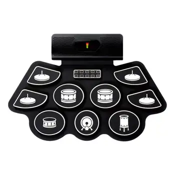 

Music Practice Pad Stereo For Kids Adults Birthday Gift Roll Up Bluetooth Electronic Drum Set Built In Speaker Recording