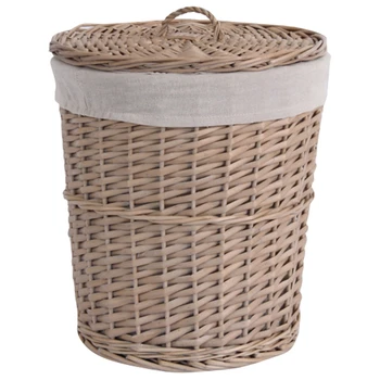 

Large Wicker Weave Storage Basket with Lid Dirty Clothes Toy Basket Laundry Basket Hand-Knitted Art