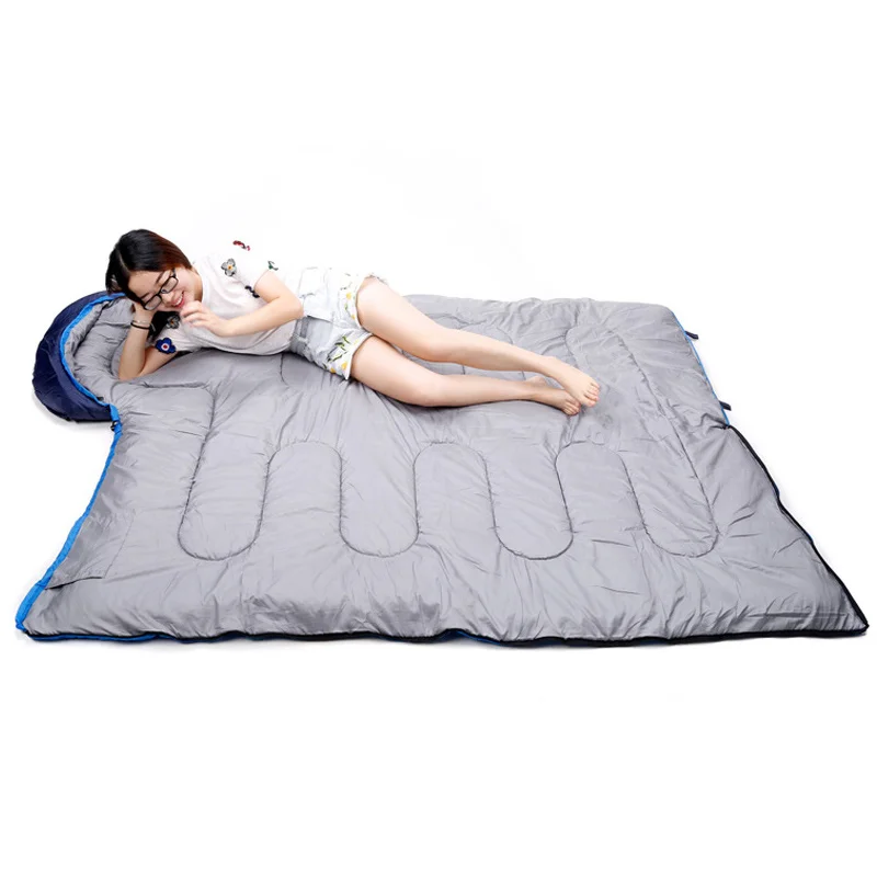 Hewolf Camping Sleeping Bag Single Splicable Envelope Sleeping Bags Hollow Cotton Outdoor Hiking Travel Adult Sleeping Bag