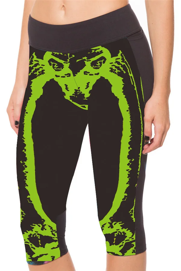 

Europe And America Hot Sales Skeleton-Digital Printing Leggings Joint Capri Pants Large Size WOMEN'S Pants