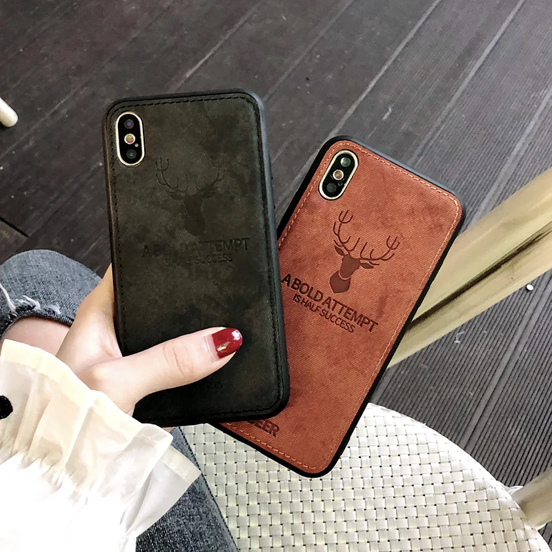 Силиконовый тканевый чехол с рисунком летучей мыши и оленя для iphone 12 11 Pro max XR X XS