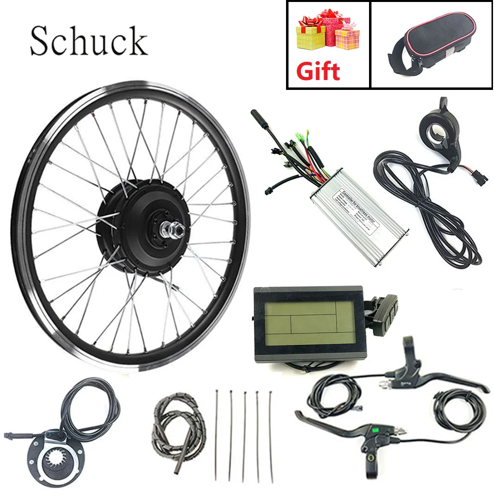 

Schuck 250W48V Brushless Gear Hub Motor front wheel electric bicycle conversion kit With LCD3 DISPLAY kit bike for bicycle