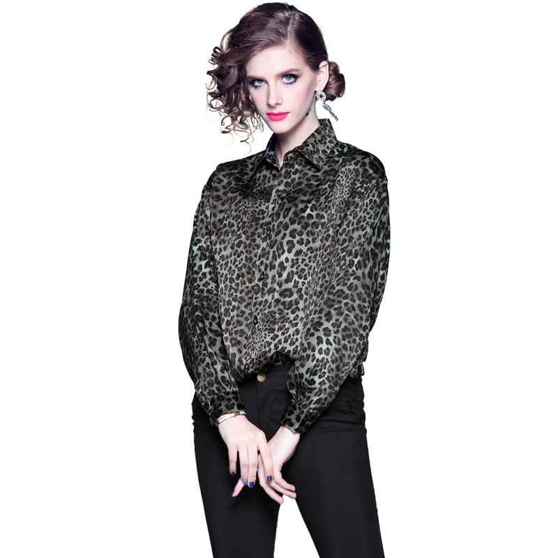 

Euro Long Sleeve Leopard Print Blouse Bluzki Damskie 2019 Autumn Shirt Womens Tops and Blouses Blusas Femininas Elegante K8008