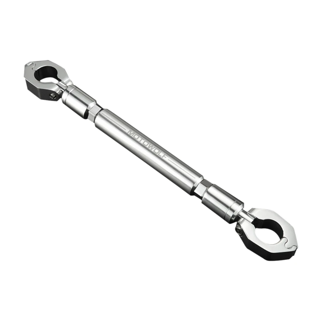 Aluminum Motorcycle 22mm 7/8 inch Handlebar Crossbar Cross Bar, Steering Wheel Strength Lever - Silver