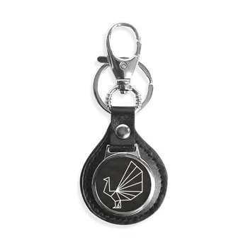 

Abstract Origami Peacock Geometric Shape Leather Metal Key Chain Ring Car Keychain Gift