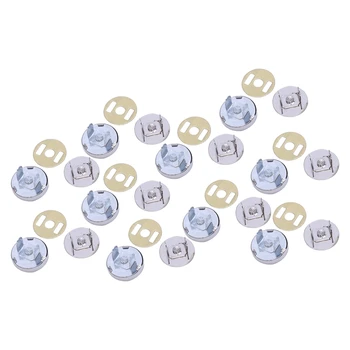 

JHD-DIY Magnetic Circular Clasp for Bag Purse Clothes (Silver,Set of 10)