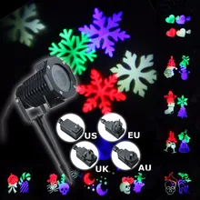 10 узоров, Рождественская Снежинка, лужайка, уличный светодиодный светильник, водонепроницаемая пленка, карты, лазерный Сказочный проектор, огни для дома и сада