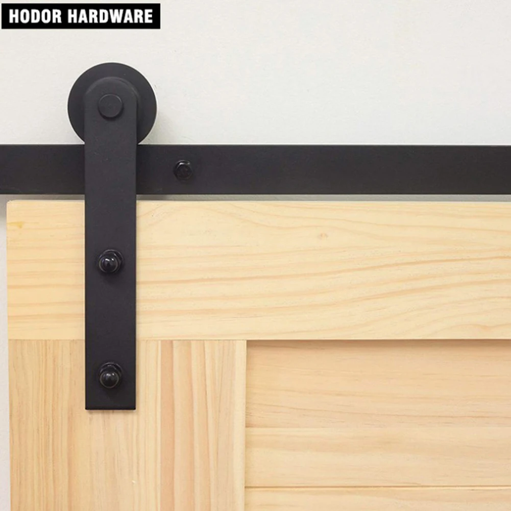 

2 Pcs With Screws Durable Roller Rail Sliding Barn Kitchen Closet Top Mounted Home Steel Door Hardware Track Bathroom