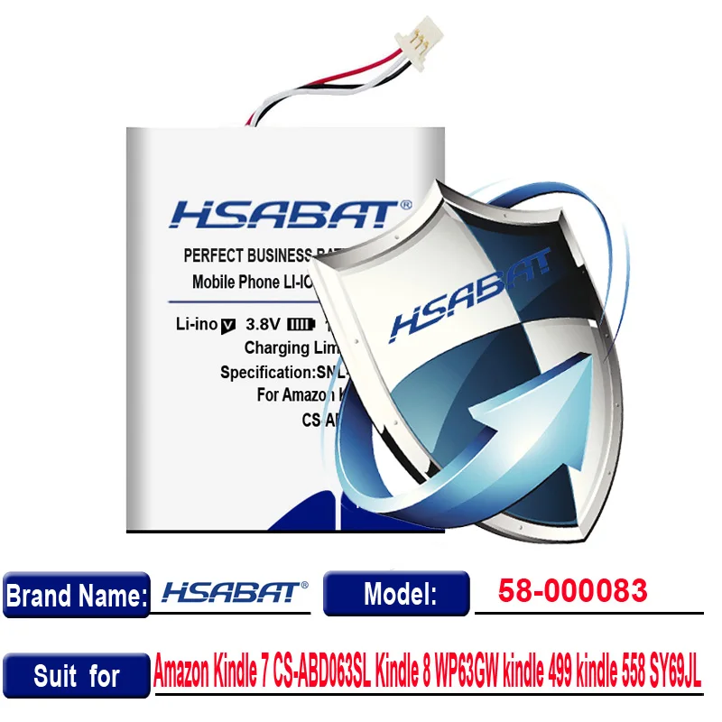 HSABAT 1600 мА/ч, 58-000083 MC-265360-03 Батарея для Amazon kindle 7 CS-ABD063SL kindle 8 WP63GW kindle 499 kindle 558 SY69JL