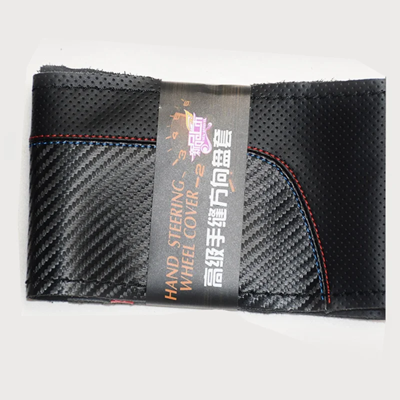 BK Car Steering Wheel Covers Soft Fiber Leather braid on the steering-wheel of Car 38 cm - Название цвета: BK