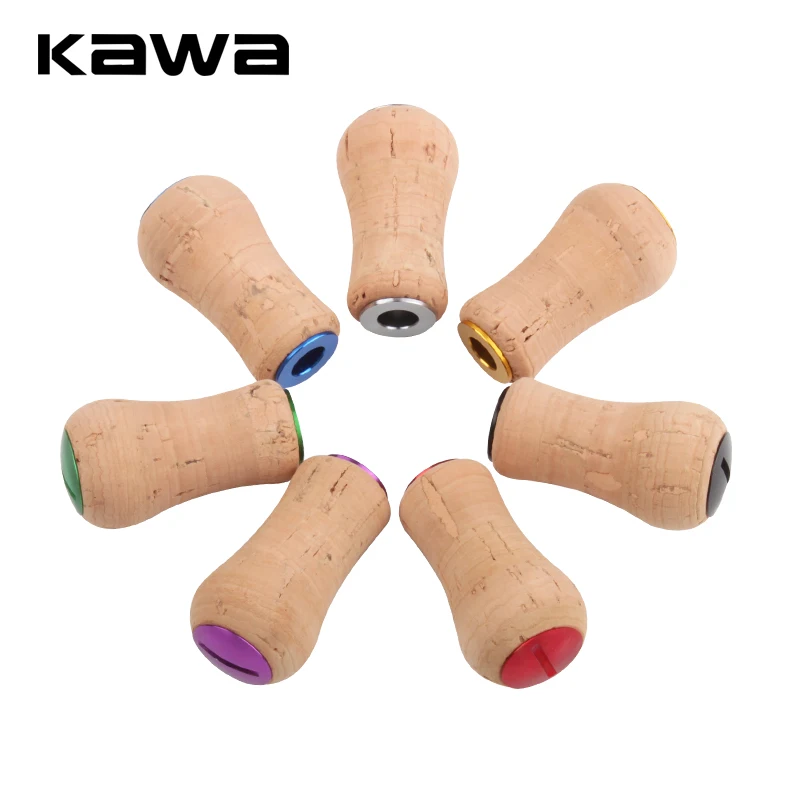 Kawa1pc Soft Wooden Fishing Reel Handle Knobs Length 41mm Fishing Reel DIY Weight 6.8g/pc Include 2pcs Bearings And 4pcs Washers