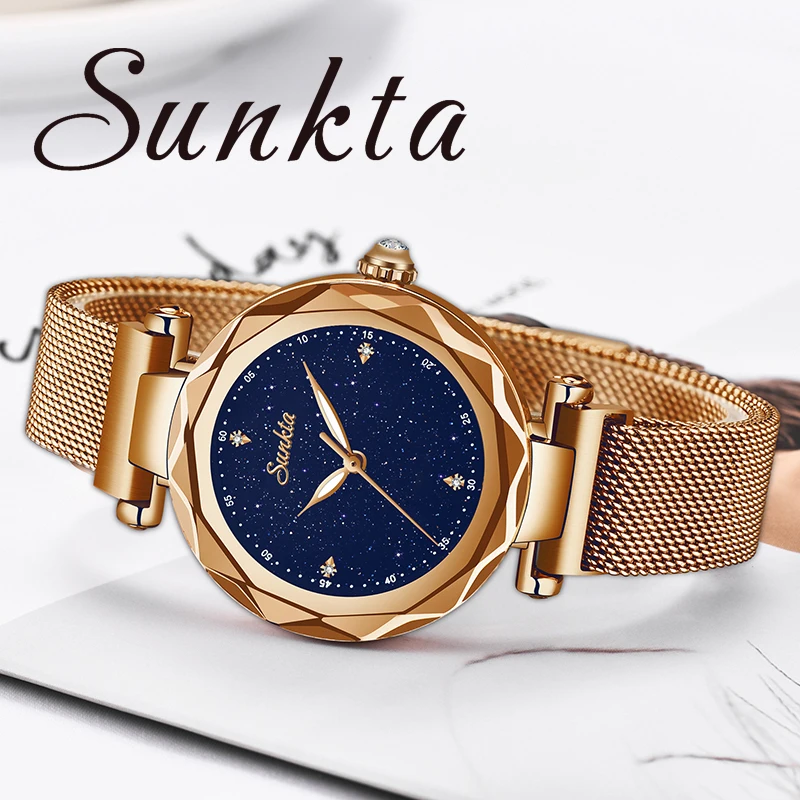 

SUNKTA New Luxury Women Watches Magnetic Starry Sky Female Clock Quartz Wristwatch Fashion Ladies Wrist Watch Relogio Feminino