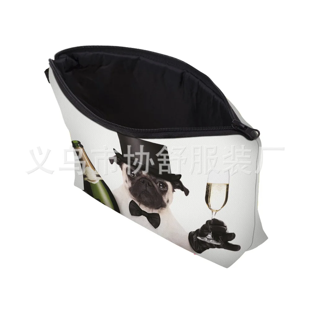 New Style High-definition Cross Border Hot Selling Suit Dog Printed Cosmetic Bag Europe And America Women's Daily Life Clutch Cu