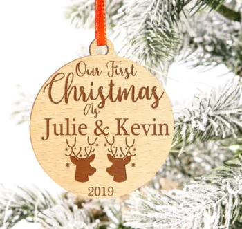 

Personalized Christmas Gift,Our First Christmas Engaged Married Ornament,Custom Christmas Ornament,Couples Gift,Married Gift,Cou