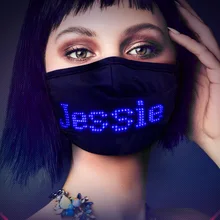 Masque facial LED en coton pour hommes et femmes, avec texte défilant, Animation, programme téléphonique, personnalité, cadeau de fête, panneau de messages, 2 pièces