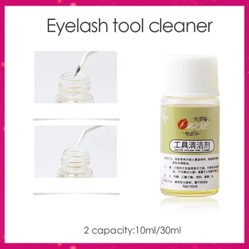 

Professional Eyelash Extension Tweezers 30ml Cleaning Tools with Glue Remover Liquid and Sponge Ball Eyelashes Tweezers Cleaner